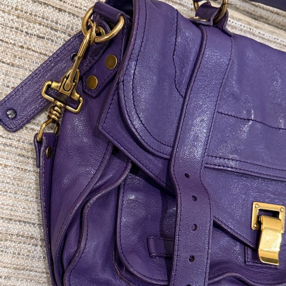 Proenza Schouler PS 1 Purple Leather Women's Bag awesome color - Picture 3 of 16
